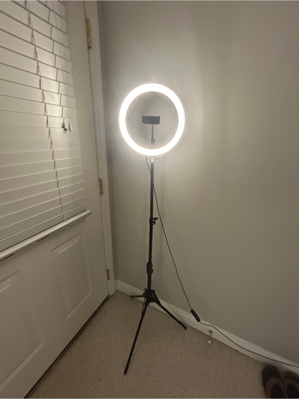 LED Ring Light with Tripod and Phone Mount - White Light